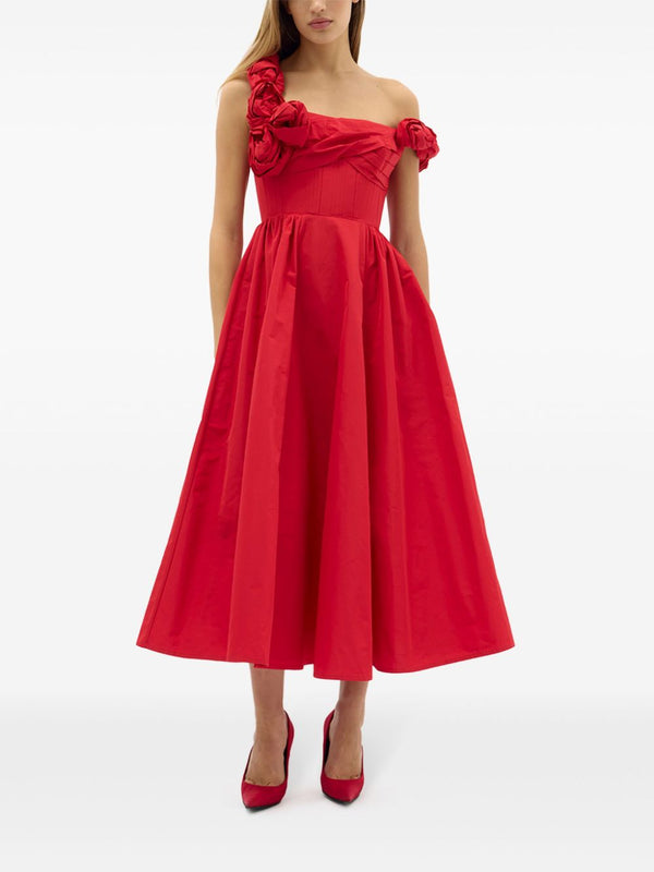 Henley Midi Dress - Red