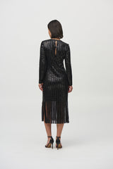 Sequined Midi Dress -Black