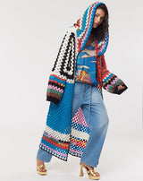 Melissa Hooded Crochet Cardigan - Rainbow