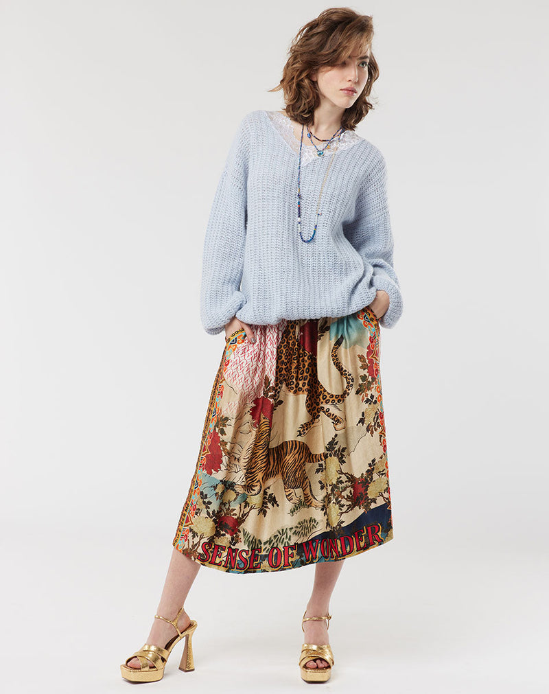 Vanessa Printed Midi Skirt - Oriental