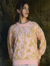 Gossip Swirl Make Knit Happen Sweater - Pink / Gold