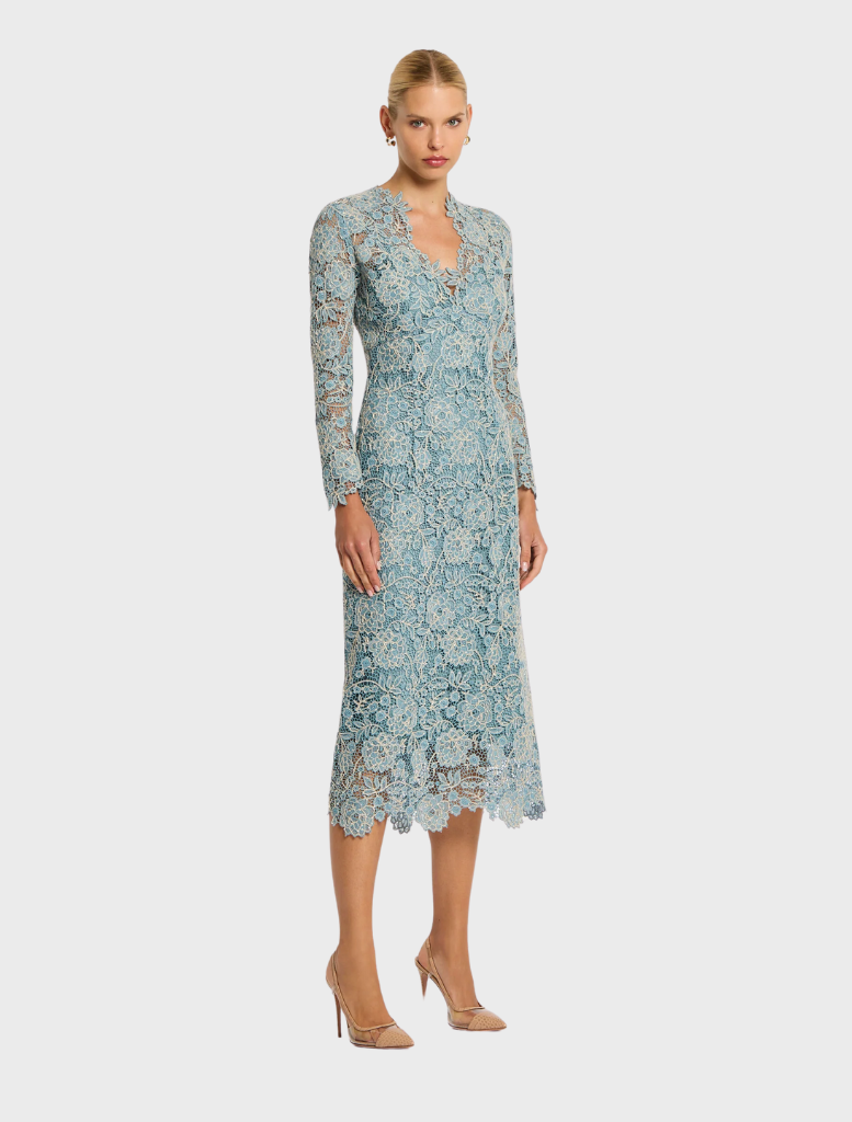Tiffany V-Neck - Light Blue-Ivory