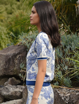 Out Of The Blue Top - Blue/White