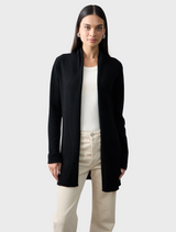 Pure Essentials Soft Roll Cardigan - Jet Black