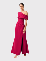 Verdessa Asymmetrical Gown - Raspberry Pink