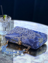 Greta Floral Clutch - Blue
