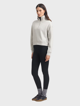 Lounge Cropped Half Zip - Grey Marl