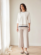 Rib Front Top - Ecru