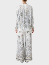 Relaxed Placket Detail Shirt - Marble heaven