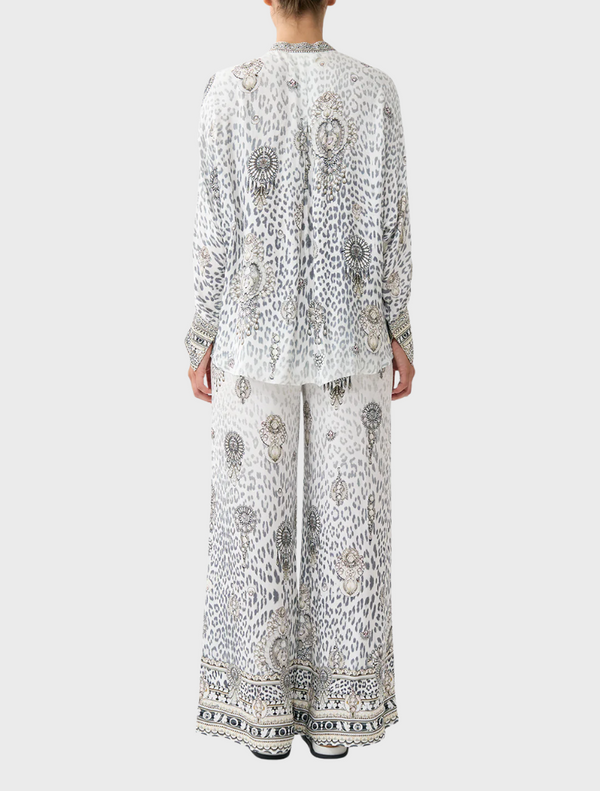Relaxed Placket Detail Shirt - Marble heaven