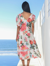 Gather Around Girls Dress - White Floral