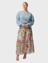 Marley Merino Cotton Knit Top - Cornflower
