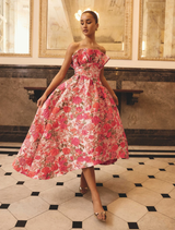 Floralie Strapless Gown - Pink Floral