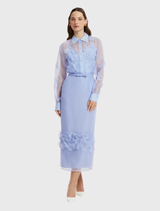 Kyra Petal Maxi Skirt - Periwinkle