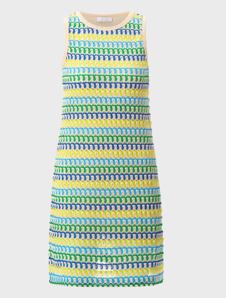 Crochet Dress in Bodycon Fit - White Stone