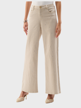 Wide Leg Jewel Embellished Trousers Style 262940 - Moonstone