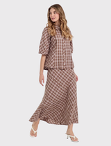 Checkmate Skirt - Cocoa