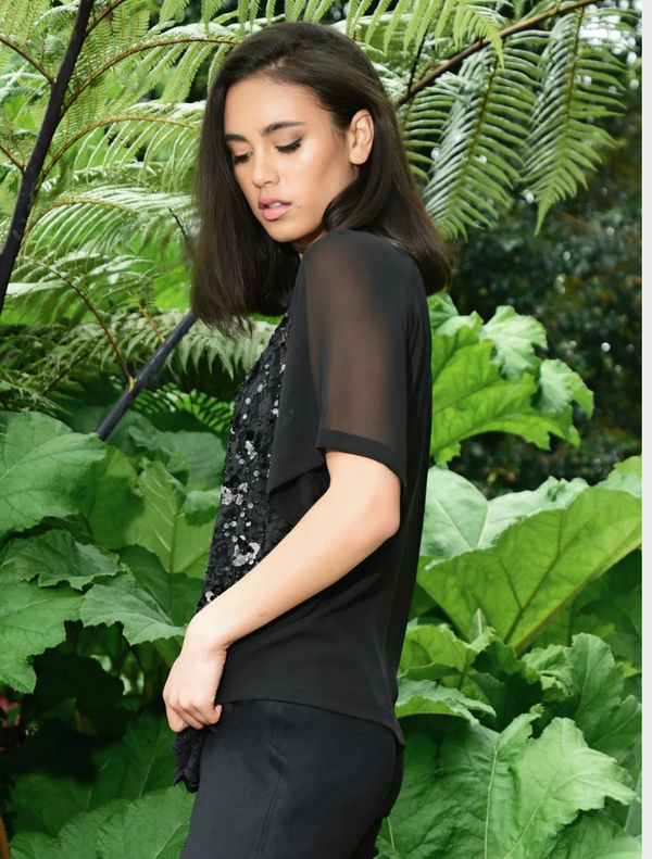 Picture Perfect Top - Black Sparkle