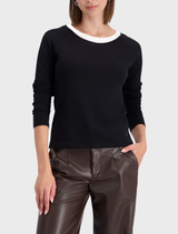 Basic Ribbed 2-IN-1 T-Shirt - Black
