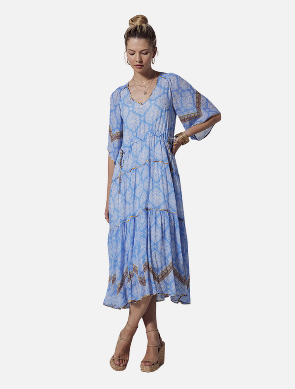 Anacapri Midi Dress - Blue Bell Multi