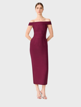 Elena Strapless Gown - Plum Red