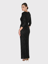 Sequin Midi Dress - Black