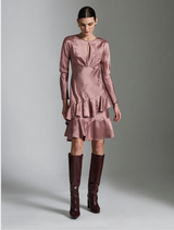 Gisele Short Dress - Blush Brown