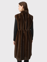 Straight Fit Faux Fur Vest - Brown