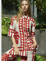 In The Know Top - Red/Natural