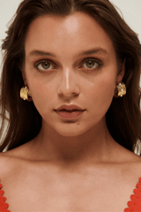 Costa Pearl Hoops - Gold