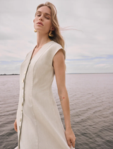 Melange Millennium Fit And Flare Dress - Natural