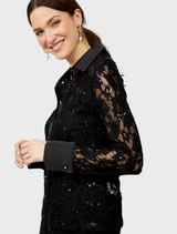 Women's LS Knit Blouse - Black