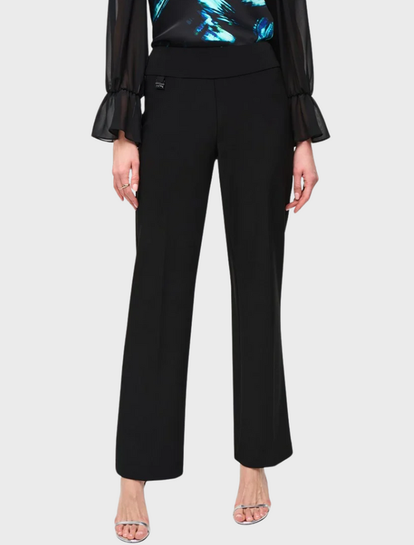 Wide-Leg Pull-On Pants - Black