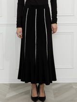 Elegant A-line Evening Skirt - Black