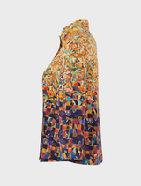 Rubble Button Jacket - Navy / Orange / Multi