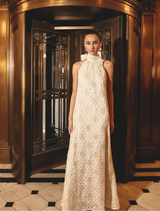 Vessia Halter Neck Maxi Dress - Cream