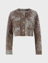 Short Leopard Jacket - Caffee Latte