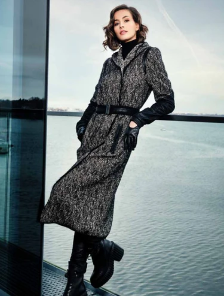 Herringbone Coat - Black Natural