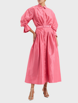 Maple Shirt Midi Dress - Bubblegum