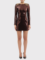 Glimmer Mini Dress - Chocolate