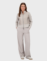 Quilted Jacket With Neoprene - Greige