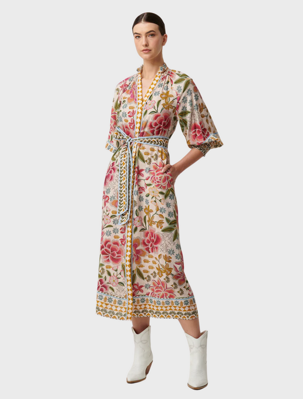 Carmen Placement Print Maxi Dress - Azalea Fields