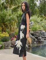 Three-Mendous Blooms Dress - Black & Cream