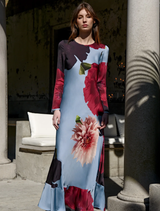 Glow For It Dress - Blue Floral