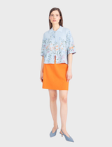 Jacket, Floral Pattern - Sky Blue