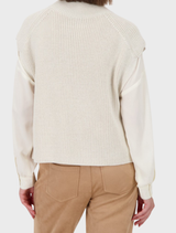 Stand-up Collar Knitwear - Almond