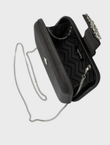 Emmy Crystal Trim Clutch - Black
