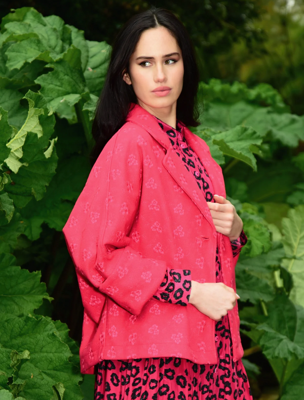 Woven Heart Jacket - Raspberry
