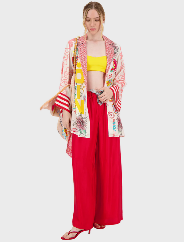 Annie Wide Leg Pant - Red