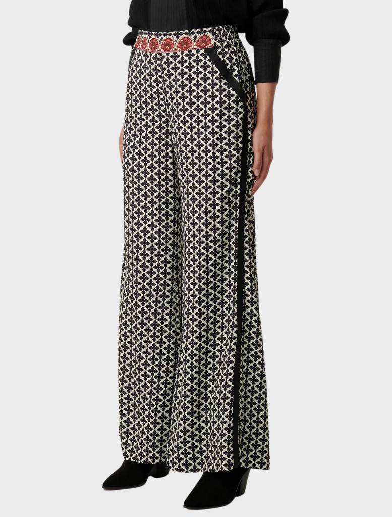 Willow Viscose Dobby Half Waist Panel Pant - Country Tapestry